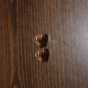 Genuine gold heart studs